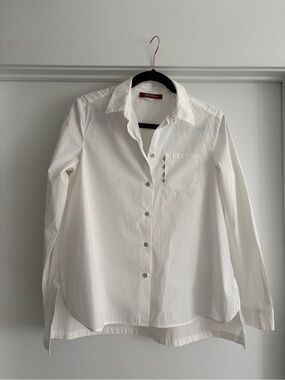 MaxMara White Long-Sleeve Button Shirt